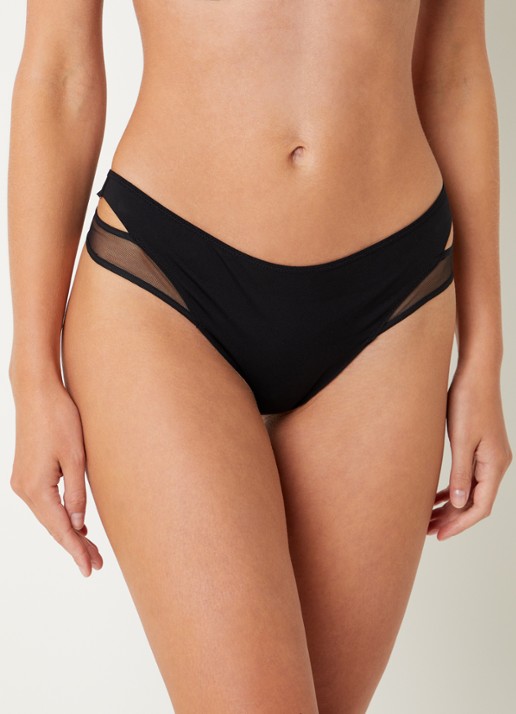 Chantelle Li tanga met mesh - voorkant 4 zwart