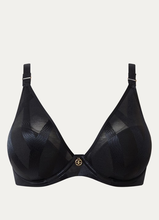 Chantelle Li voorgevormde beugel bh met overlay van mesh - voorkant 2 zwart
