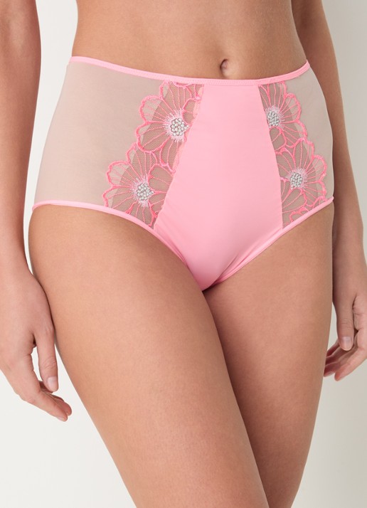 Chantelle High waist slip van mesh met bloemborduring