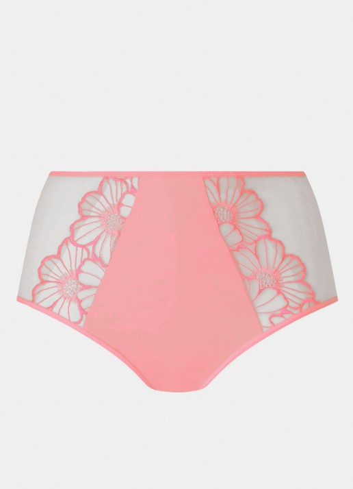 Chantelle Lush high waist slip van mesh met bloemborduring - voorkant lichtroze