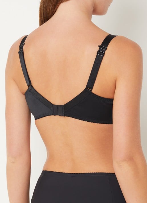 Chantelle Majestic beugel bh van mesh met borduring - achterkant zwart