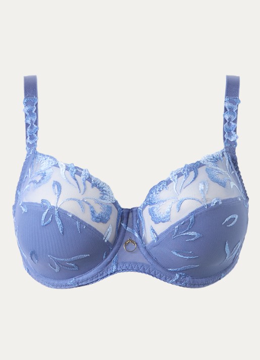 Chantelle Majestic beugel bh van mesh met borduring - voorkant zeegroen