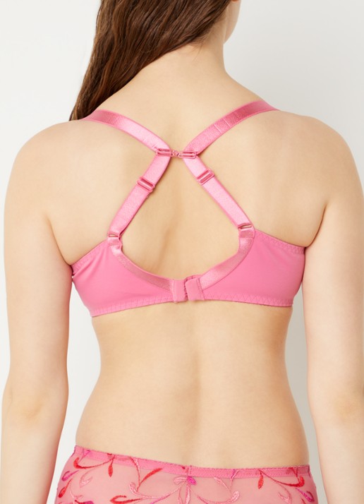 Chantelle Majestic beugel bh van mesh met borduring - detail 2 neonroze