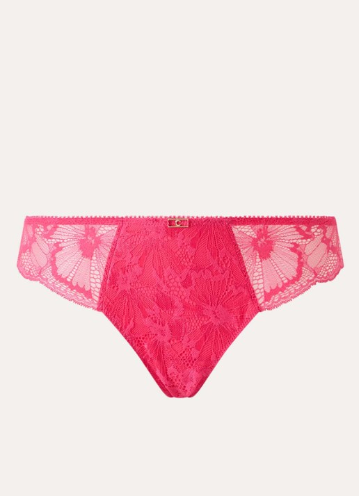 Chantelle Muse tanga van kant - voorkant donkerroze