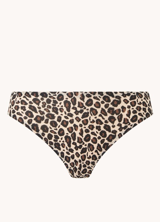Chantelle One-size-fits-all naadloze string met dierenprint - voorkant bruin