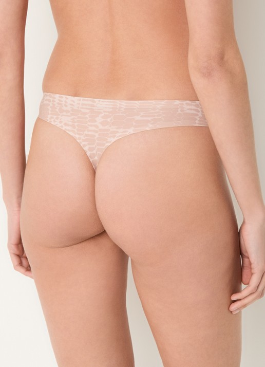 Chantelle One-size-fits-all naadloze string met dierenprint - achterkant 4 oudroze