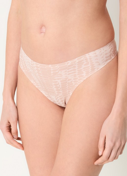 Chantelle One-size-fits-all naadloze string met dierenprint - detail oudroze