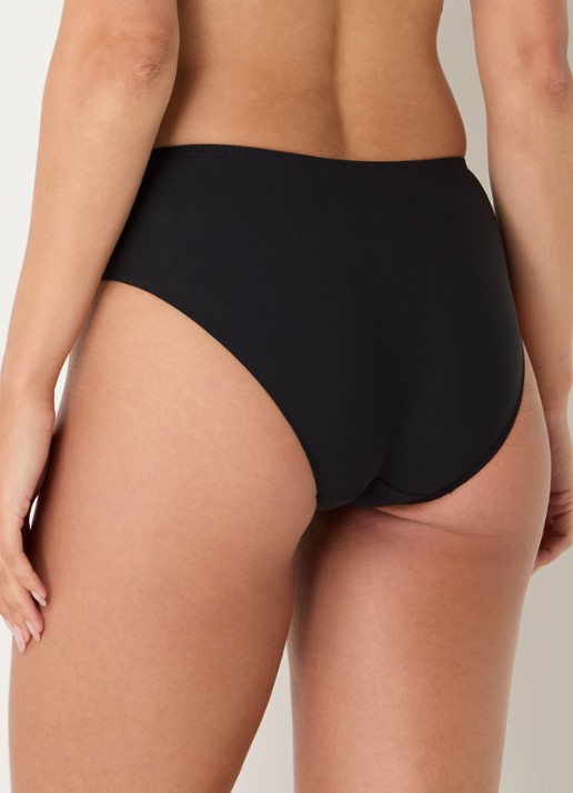 Chantelle Origins high waisted naadloze slip met kant - achterkant 3 zwart