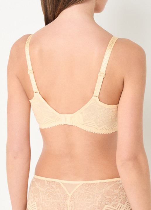 Chantelle Origins voorgevormde T-shirt bh met kant - achterkant 5 geel