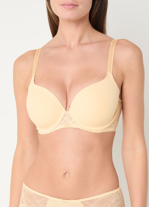 Chantelle Origins voorgevormde T-shirt bh met kant - detail 3 geel