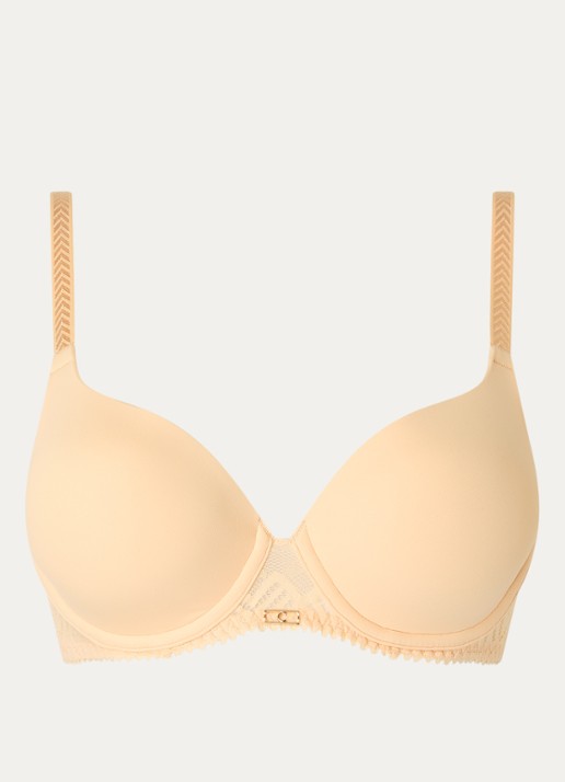 Chantelle Origins voorgevormde T-shirt bh met kant - voorkant geel