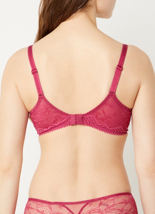 Chantelle Origins voorgevormde T-shirt bh met kant - achterkant 3 fuchsia