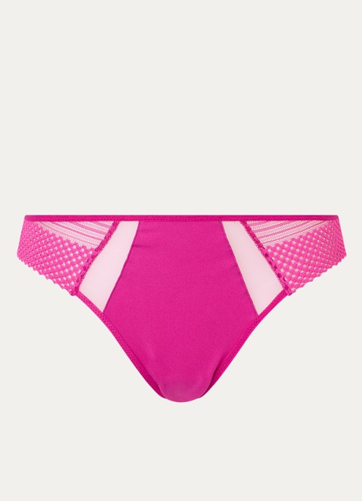 Chantelle Play tanga met kant - voorkant donkerroze