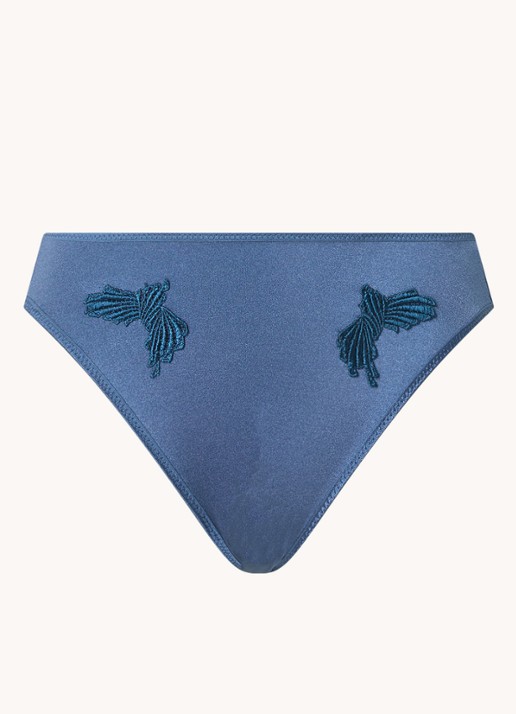 Chantelle Slip met borduring - voorkant 3 blauw