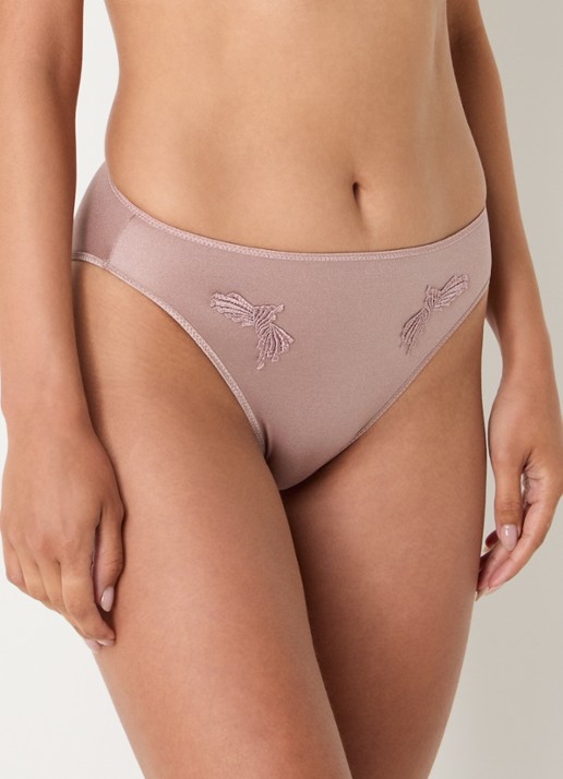 Chantelle Slip met borduring - detail 3 oudroze