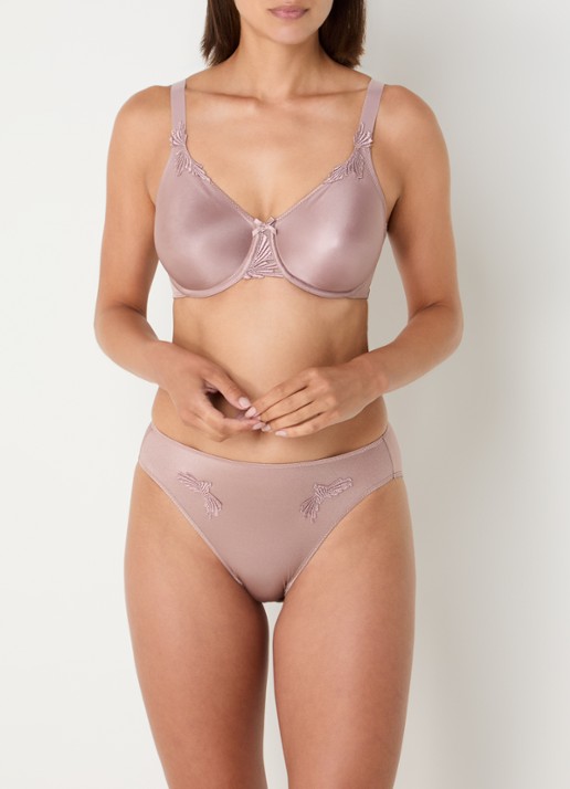 Chantelle Slip met borduring - voorkant 2 oudroze