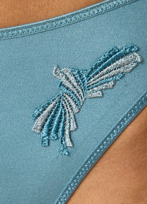 Chantelle Slip met borduring - detail 2 blauwgrijs