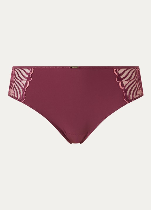 Chantelle Slip met borduring - voorkant bordeauxrood