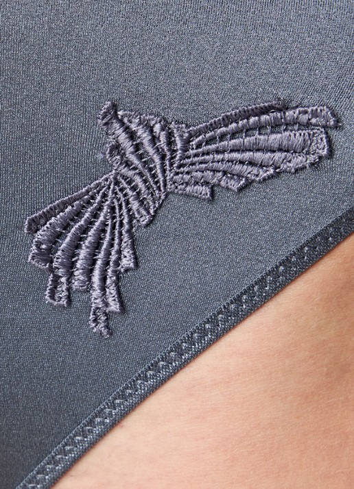 Chantelle Slip met borduring - detail 2 donkergrijs