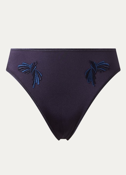 Chantelle Slip met borduring - voorkant donkerblauw