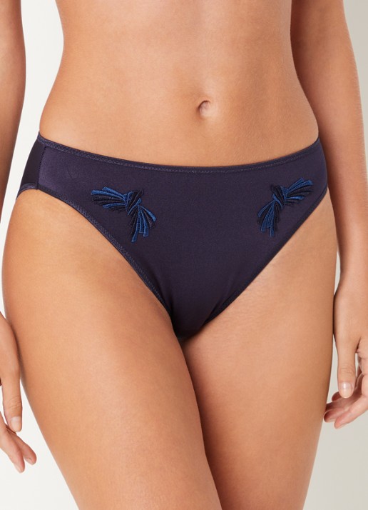 Chantelle Slip met borduring - voorkant 3 donkerblauw
