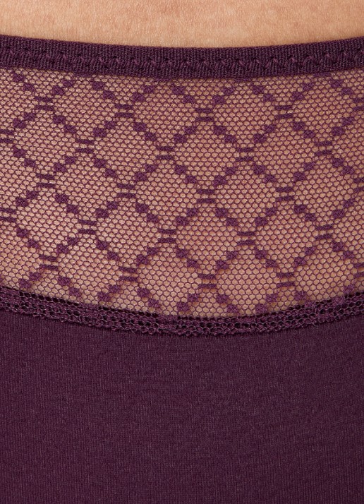 Chantelle Slip met kant - detail 2 aubergine
