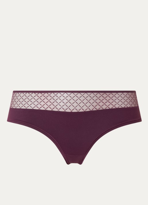 Chantelle Slip met kant - voorkant 4 aubergine