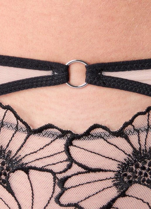 Chantelle Slip met mesh en borduring - detail 4 creme