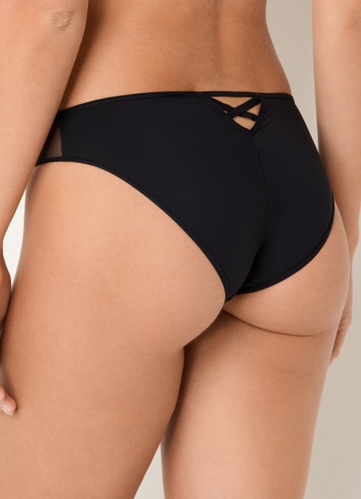 Chantelle Slip met mesh en borduring - achterkant 3 zwart