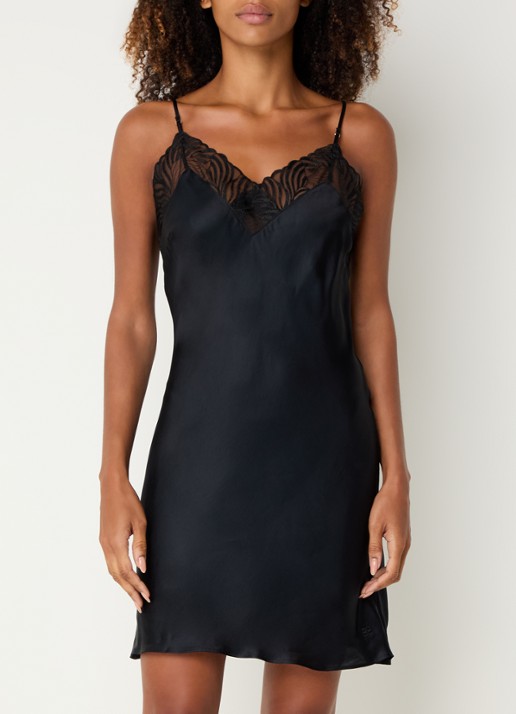 Chantelle Slipdress met kant - detail 3 donkerblauw