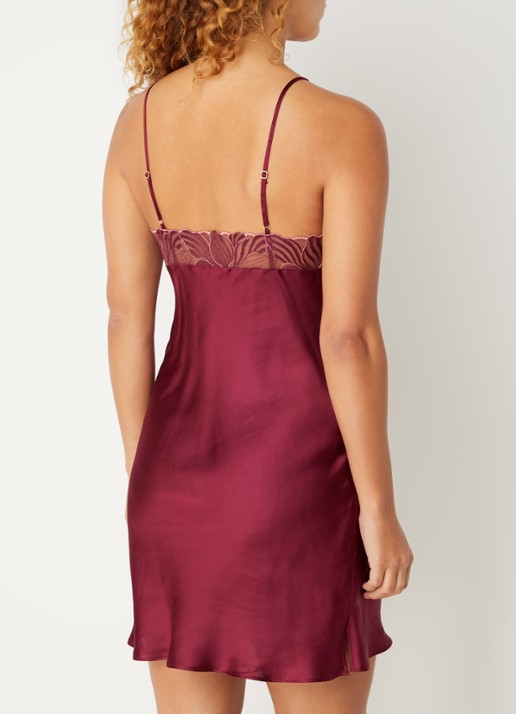 Chantelle Slipdress met kant - achterkant 4 bordeauxrood