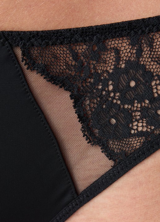 Chantelle Tanga met kant - detail 4 zwart