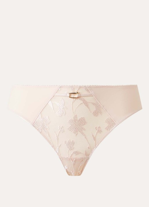 Chantelle Tanga met kant - voorkant 4 lichtroze