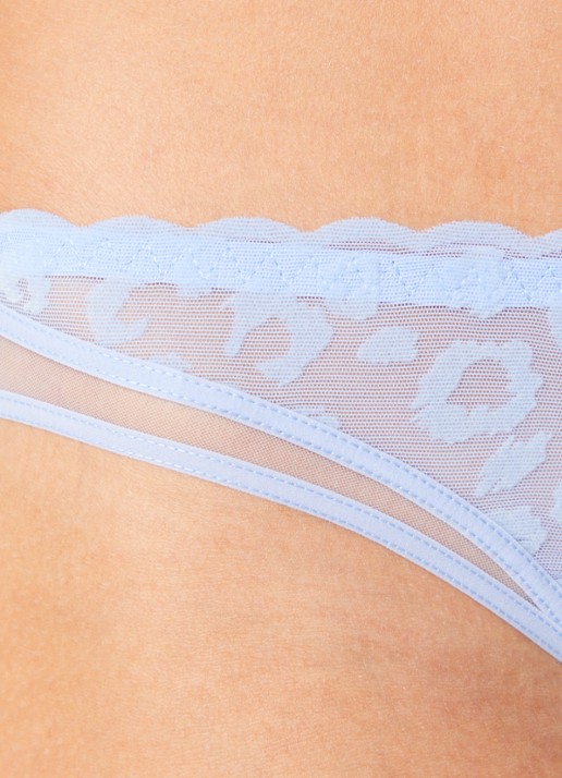 Chantelle Tanga van mesh met panterprint - detail 3 lavendel