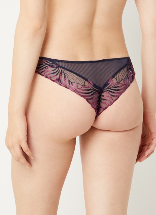 Chantelle Tanga van mesh - achterkant 6 donkerblauw