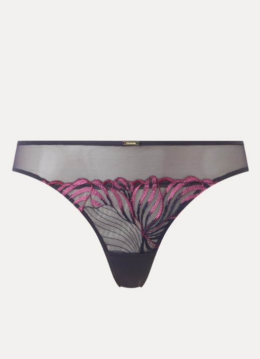 Chantelle Tanga van mesh - voorkant 6 donkerblauw