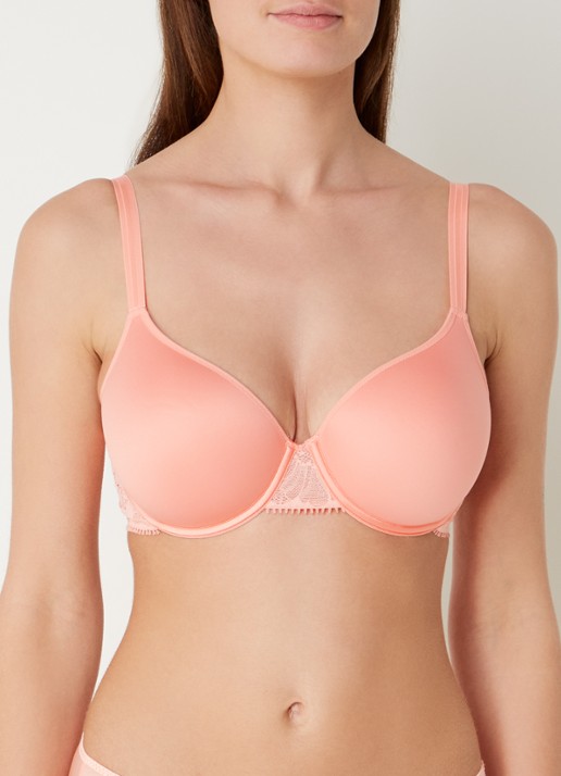 Chantelle Voorgevormde beugel bh met kant - detail zalmroze