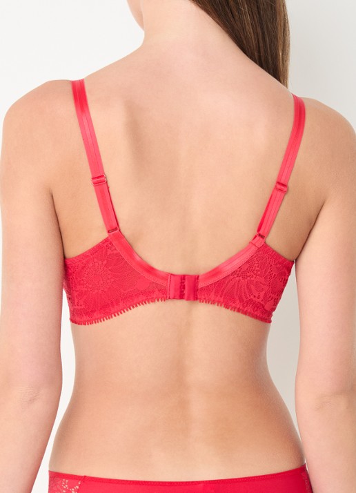 Chantelle Voorgevormde beugel bh met kant - achterkant 3 rood