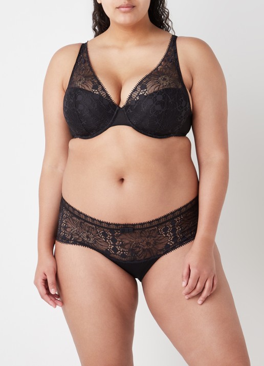 Chantelle Voorgevormde beugel bh van kant - voorkant 3 zwart