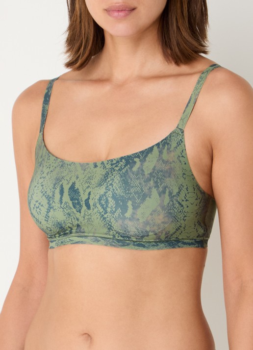 Chantelle Voorgevormde bralette met dierenprint - detail groen