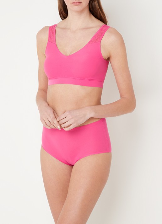 Chantelle Voorgevormde bralette met kant - voorkant 10 fuchsia