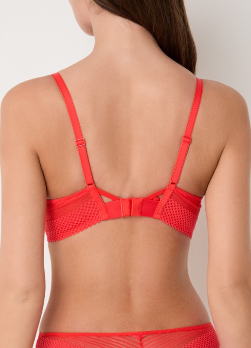 Chantelle Voorgevormde T-shirt bh met kant - achterkant 3 rood