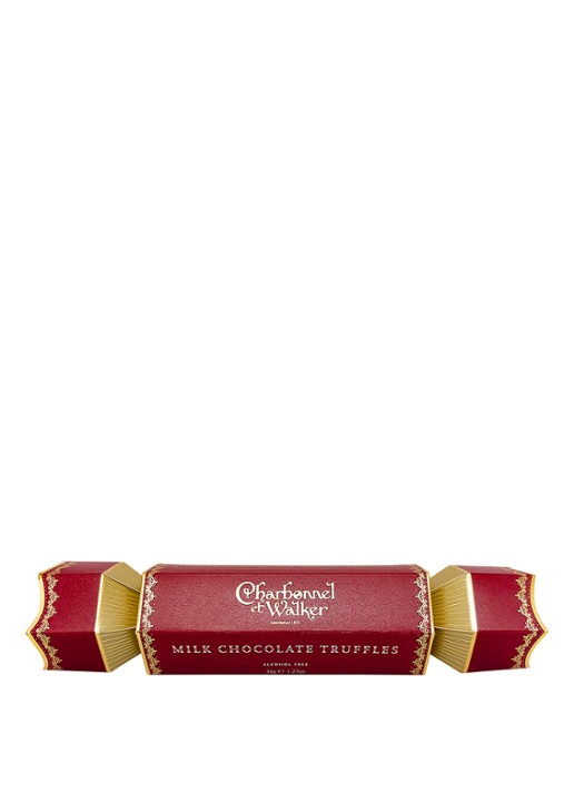 Charbonnel et Walker Cracker met melkchocolade truffels 36 gram - voorkant 2 beige