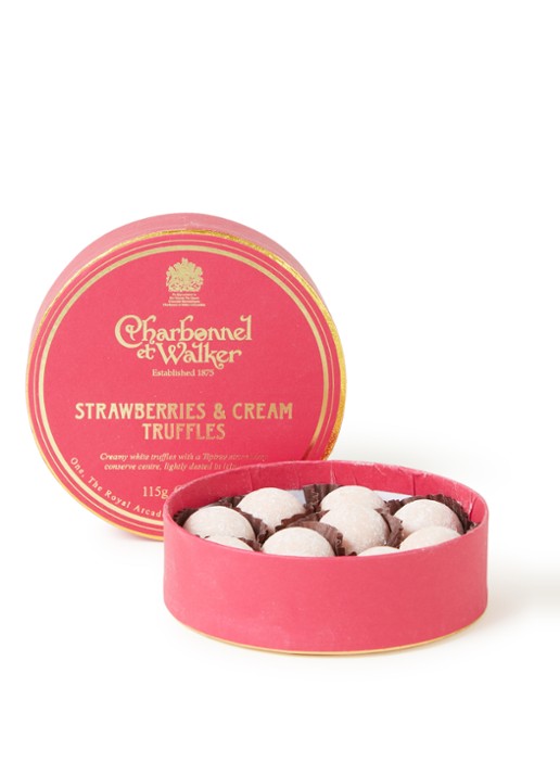 Charbonnel et Walker Dusted Strawberry & Cream truffels 8 stuks - voorkant undefined