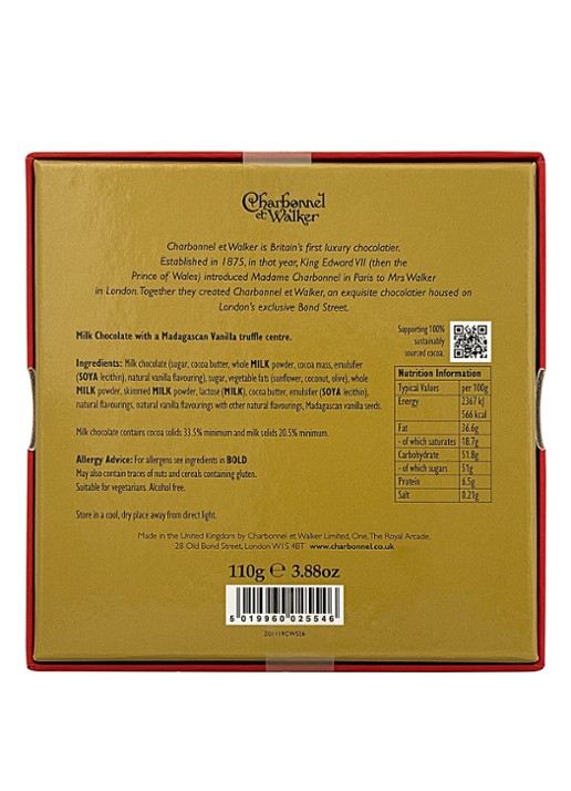 Charbonnel et Walker Kerstman melkchocolade 110 gram 9 stuks - achterkant beige