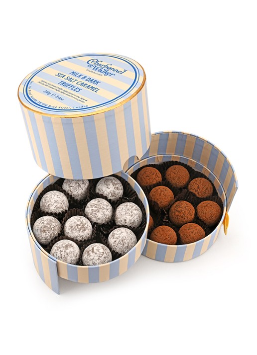 Charbonnel et Walker Milk & Dark Sea Salt Caramel chocolade truffels 240 gram - voorkant 2 undefined