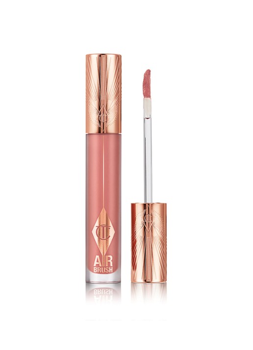 Charlotte Tilbury Airbrush Flawless Lip Blur - matte vloeibare lipstick - voorkant 6 pillow talk blur