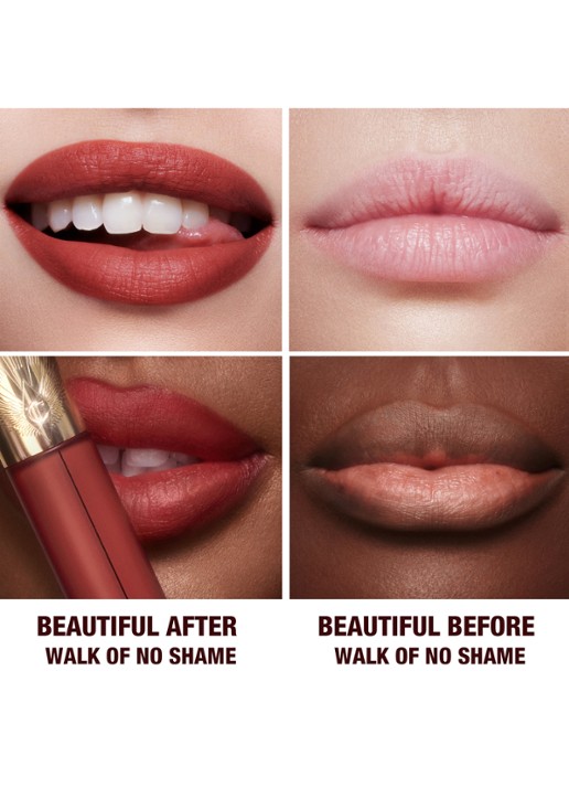 Charlotte Tilbury Airbrush Flawless Lip Blur - vloeibare lipstick - achterkant 6 walk of no shame blur