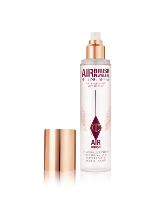 Charlotte Tilbury Airbrush Flawless Setting Spray XL - make-up setting- & fixing spray t.w.v. €70,- - voorkant 2 transparant