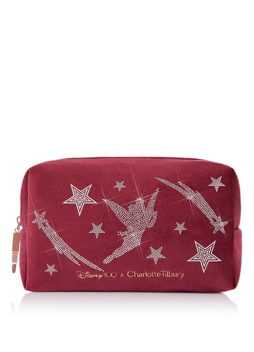 Charlotte Tilbury Disney Beauty Wishes Make Up Bag - Limited Edition make-up tas - voorkant bordeauxrood